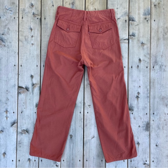 Levi’s Ribcage Straight Ankle Cropped Pant Clay Rust Coral - Picture 16 of 16